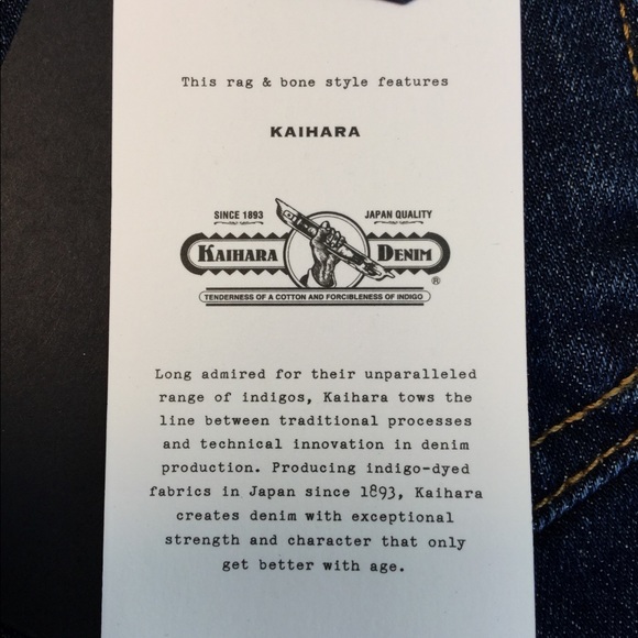 NWT Rag & Bone High Rise Slim Straight Kaihara Denim Jeans - Picture 7 of 8